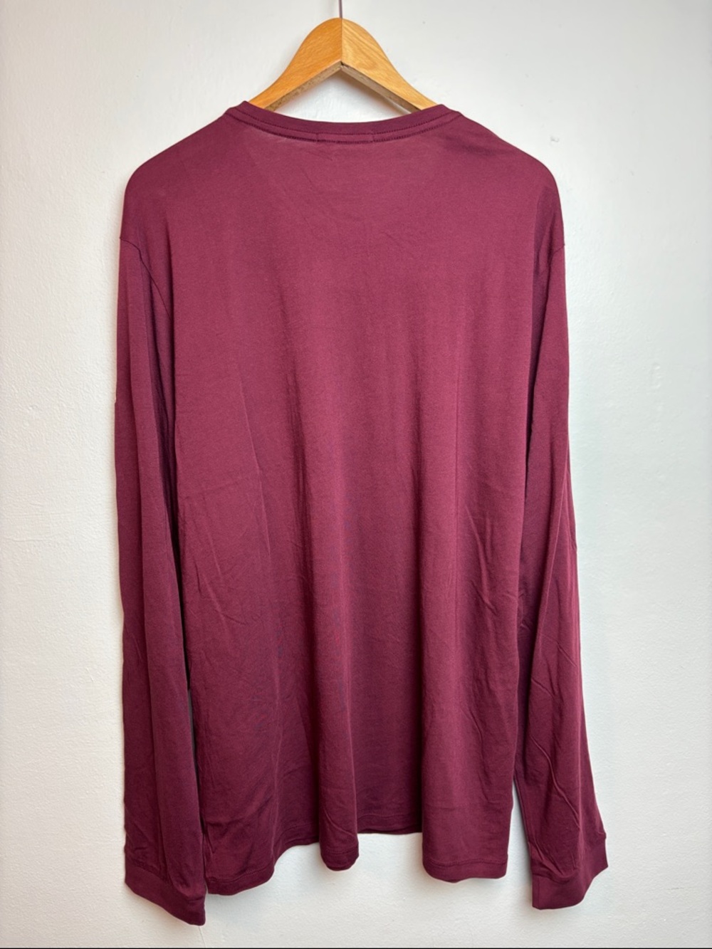 NWT Marine Layer Men's  XL Archive Chest Stripe Tee Tawny Port Long‎ Sleeve Crew - Picture 2 of 6